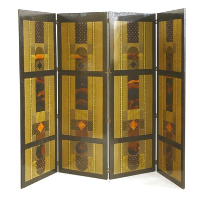 Lot 110 - An Art Deco-style four-fold dressing screen