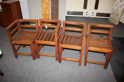 Lot 111 - An Heal's teak garden table and four chairs