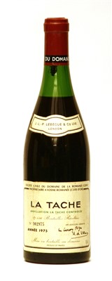 Lot 161 - Domaine de Romanée-Conti, La Tache, No. 002975, 1975, one bottle
