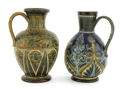 Lot 260 - Two Doulton Lambeth stoneware ewers