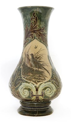 Lot 56 - A monumental Doulton Lambeth stoneware vase