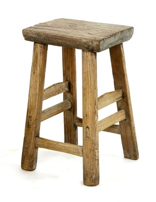 Lot 496 - A Chinese pine stool