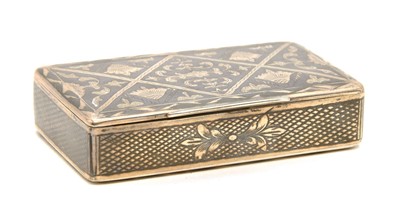 Lot 78 - A Russian niello work snuff box