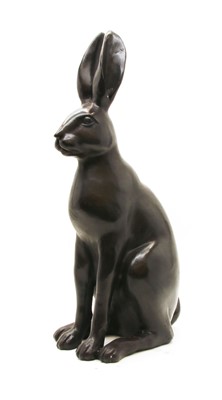 Lot 261 - A large bronze model of a seated hare