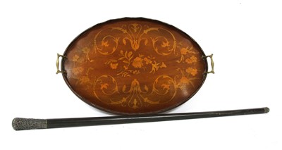 Lot 189 - An Edwardian oval inlaid tray