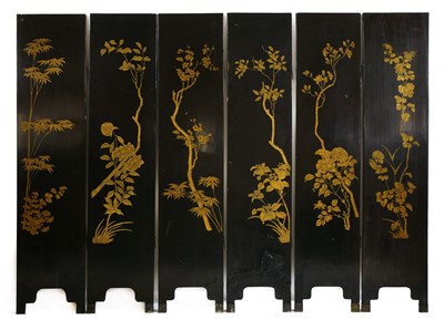 Lot 316 - A Chinese six-fold screen