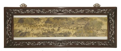Lot 323 - A set of four Chinese porcelain panels