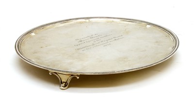 Lot 106 - A circular silver salver