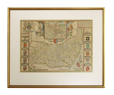 Lot 290 - A hand coloured map of Essex, Suffolk and Norfolk