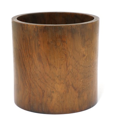 Lot 164 - A Chinese wood brush pot