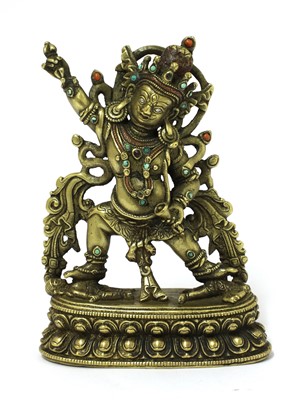 Lot 350 - A Tibetan bronze bodhisattva