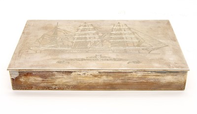 Lot 115 - A Swiss silver cigarette box