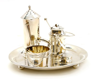 Lot 46 - A novelty silver cruet set