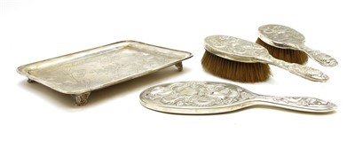 Lot 73A - A late 19th/early 20th century planished silver salver