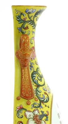 Lot 81 - A Chinese imperial inscribed famille rose wall vase