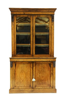 Lot 553 - A Victorian rosewood and inlaid bookcase