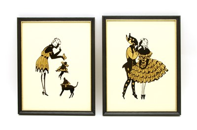 Lot 279 - A set of four Art Deco style silhouettes