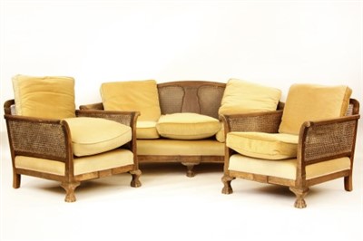Lot 570 - A mahogany framed bergere suite