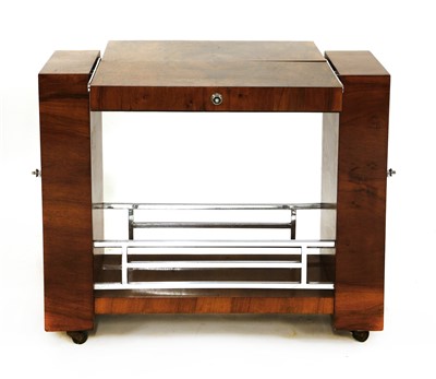 Lot 298 - An Art Deco walnut drinks trolley