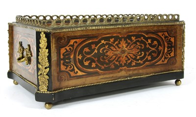 Lot 229 - A 19th century French walnut and kingwood jardinière of rectangular form