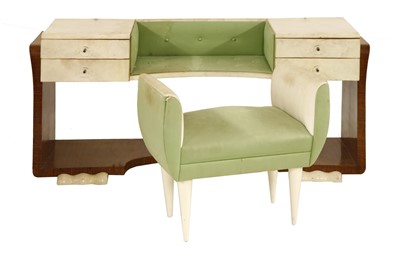 Lot 427 - An Italian walnut and parchment-mounted dressing table