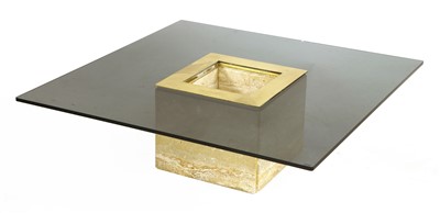Lot 606 - An Italian glass and marble coffee table