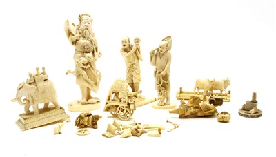 Lot 137 - A Japanese ivory okimono carved in the form of a Noh actor