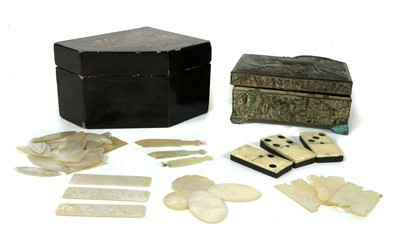 Lot 93 - A collection of Chinese mother of pearl counters