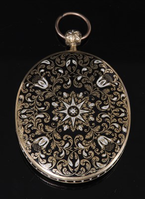 Lot 14 - A gold Swiss enamel locket