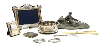 Lot 65 - A WMF Art Nouveau pewter inkstand