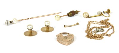 Lot 3 - A zircon and pearl stick pin
