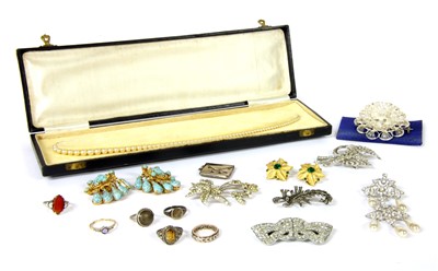 Lot 140 - A Mitchel Maer paste set spray brooch