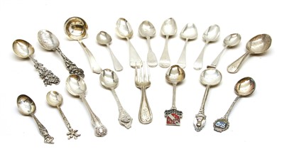Lot 77 - A collection of various silver teaspoons and similar (Qty.)