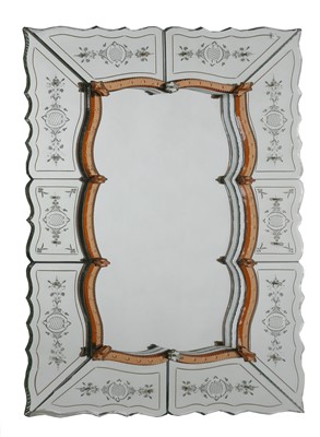 Lot 251 - A French multiplate wall mirror