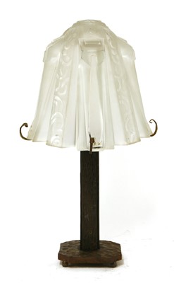 Lot 252 - An Art Deco wrought iron table lamp