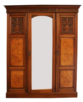 Lot 285 - A late Victorian mahogany triple wardrobe