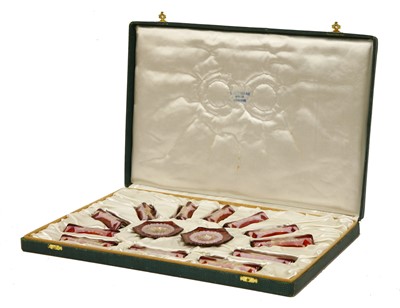 Lot 262 - A Limoges enamel table set