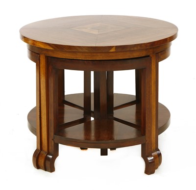 Lot 270 - An Art Deco walnut nest of tables