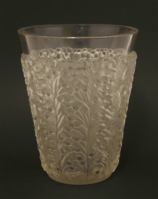 Lot 280 - A Lalique moulded glass vase