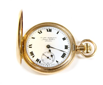 Lot 66 - A James Walker rolled gold top wind hunter pocket watch
