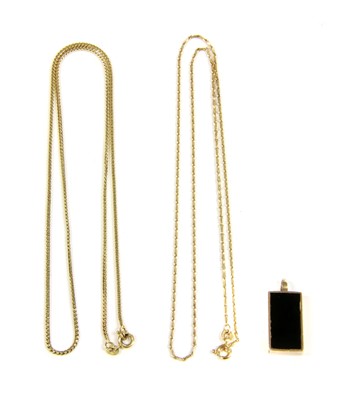 Lot 49 - A double sided rectangular onyx pendant