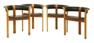 Lot 323 - A set of four contemporary barrel back chairs