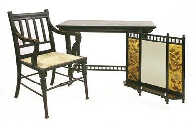 Lot 573 - An Aesthetic ebonised and gilt side table
