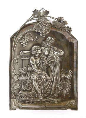 Lot 28 - A WMF pewter wall plaque