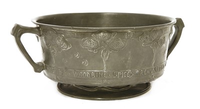 Lot 26 - A Tudric pewter twin-handled bowl