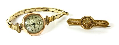 Lot 97 - A Victorian Etruscan revival style bar brooch