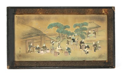 Lot 420 - A Japanese relief picture of tea picking