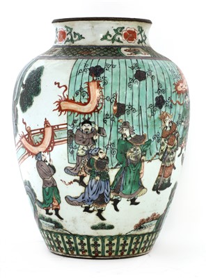 Lot 394 - A Chinese famille verte jar