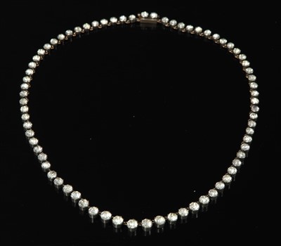 Lot 15 - A Victorian graduated paste set rivière necklace