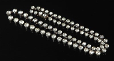 Lot 15 - A Victorian graduated paste set rivière necklace
